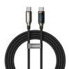 Kabel z wyświetlaczem LED USB C do USB C VEGER PD 5A 100W 1,5 m CC1-XHJ czarny