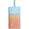 BASEUS powerbank 5200 mAh z wbudowanym kablem Lightning + kabel Typ C do Typ C PD QC 2,4A 20W PPKDC05I niebiesko pomarańczowy