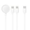 Kabel 3w1 Typ C do 2 x Lightning / Apple Watch 3W 2A C3168 1,2 m biały