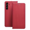 Etui z klapką na Samsung A55 5G Luna Book Carbon czerwone