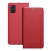 Etui z klapką na Samsung A51 Luna Book Carbon czerwone