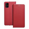 Etui z klapką na Samsung A71 Luna Book Carbon czerwone