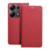 Etui z klapką na Xiaomi Redmi NOTE 13 PRO 4G / Poco M6 PRO 4G Luna Book Carbon czerwone