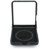 BMW futerał do SAMSUNG GALAXY Z FLIP 8 kompatybilny z MagSafe (Leather Perforated Tricolor Stripe Metal Logos) czarny