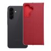 Etui z klapką na Samsung A37 5G Luna Book Carbon czerwone