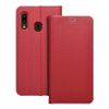 Etui z klapką na Samsung A20e Luna Book Carbon czerwone