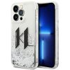 KARL LAGERFELD futerał do IPHONE 14 Pro KLHCP14LLBKLCS (Liguid Glitter Big KL Logo) srebrny