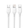 XO kabel NB103 3w1 USB - Lightning + USB-C + microUSB 1,0 m 2,1A biały