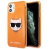 Karl Lagerfeld nakładka do iPhone 11 KLHCN61CHTRO pomarańczowa hard case Glitter Choupette Fluo