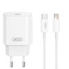 XO ładowarka sieciowa CE25 PD 25W 1x USB-C biała + kabel USB-C - Lightning