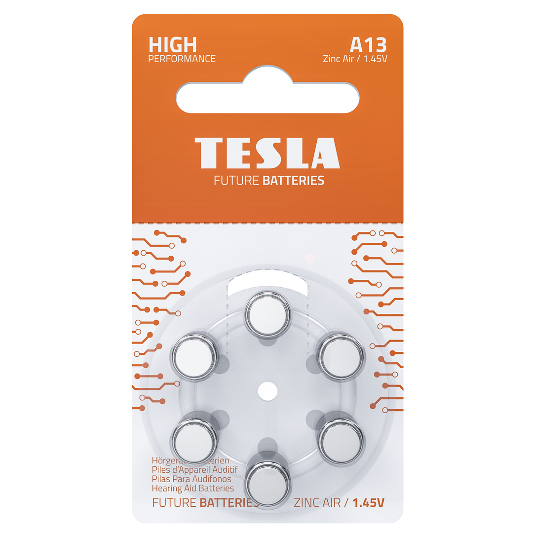 Baterie do aparatu słuchowego TESLA A13/PR48/1,45V 6szt