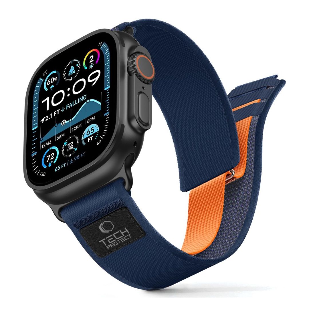 TECH-PROTECT NYLON ELITE APPLE WATCH 9 / 10 / 11 / 12 / SE / ULTRA (44 / 45 / 46 / 49 MM) NAVY/ORANGE