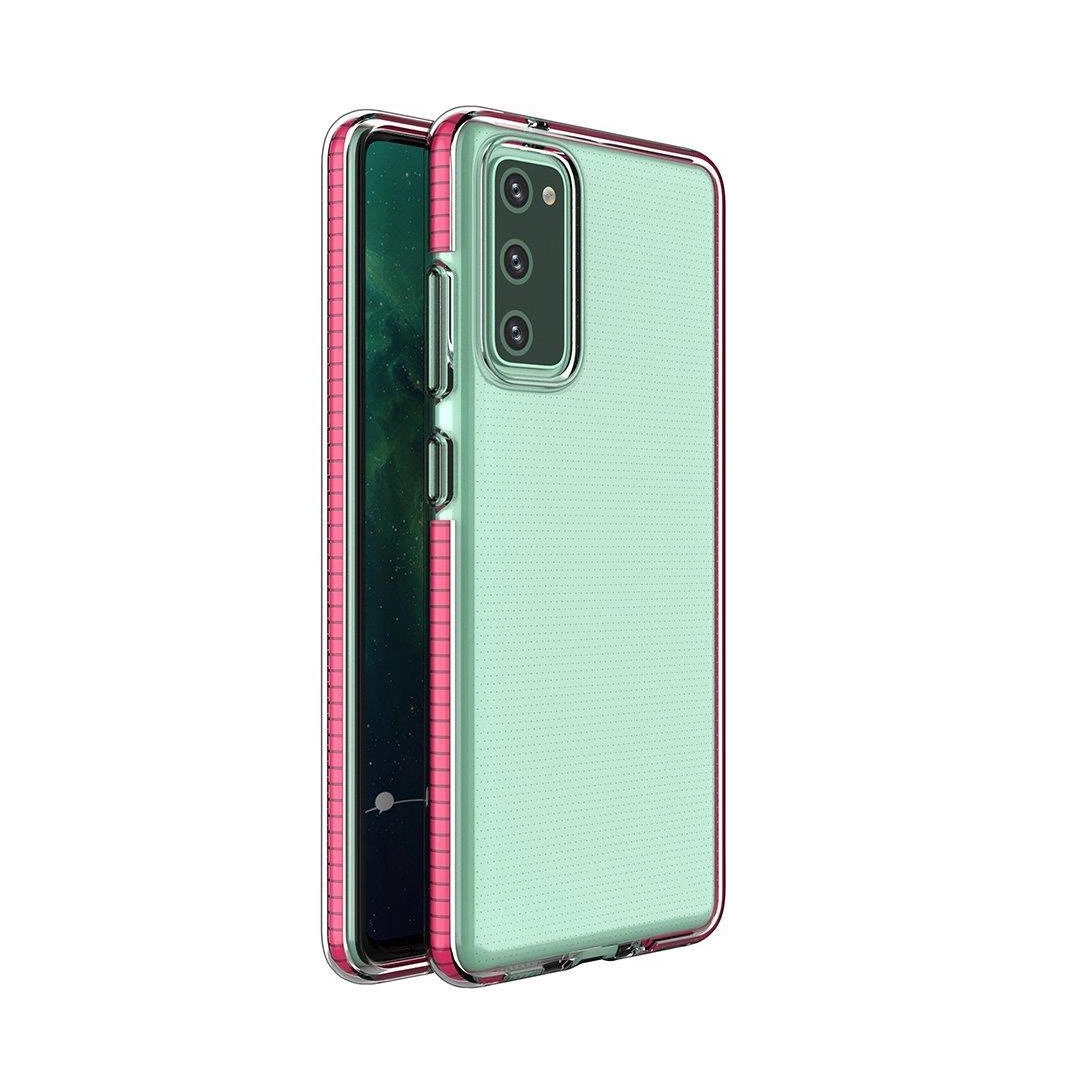 Spring Case pokrowiec żelowe etui z kolorową ramką do Samsung Galaxy A72 4G ciemnoróżowy