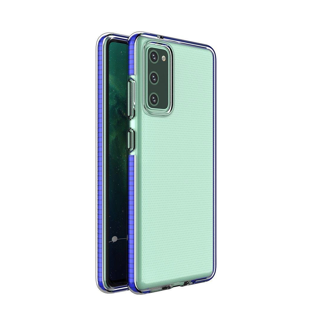 Spring Case pokrowiec żelowe etui z kolorową ramką do Samsung Galaxy A72 4G ciemnoniebieski