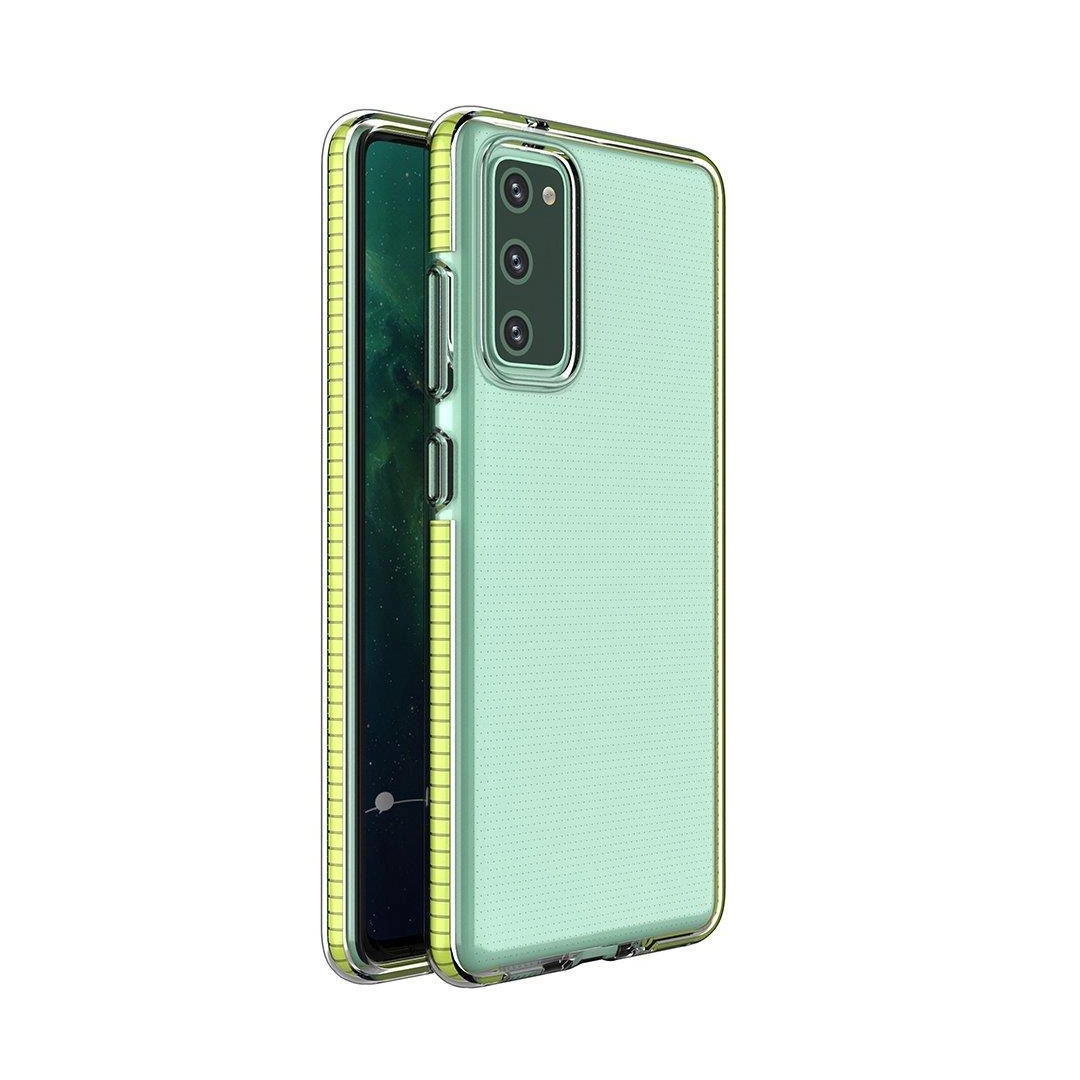 Spring Case pokrowiec żelowe etui z kolorową ramką do Samsung Galaxy A72 4G żółty