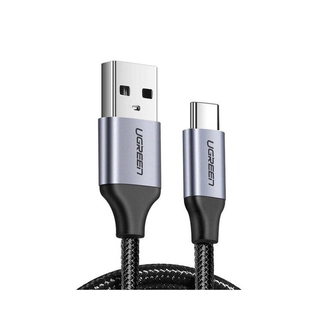 Kabel UGREEN US288 USB-A-USB-C 0.25m kątowy (czarny)