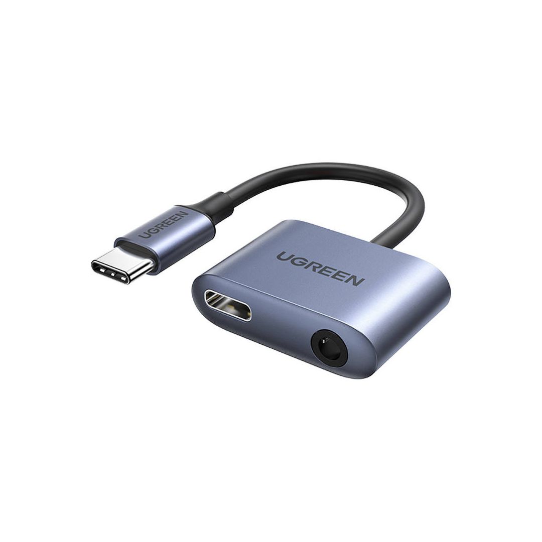 Adapter audio UGREEN CM231 USB-C do mini jack 3.5mm (szary)