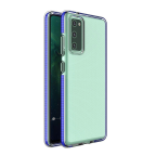 Spring Case pokrowiec żelowe etui z kolorową ramką do Samsung Galaxy A72 4G ciemnoniebieski