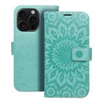 Etui z klapką na iPhone 16 PRO Mezzo Book mandala zielone