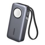 Powerbank UGREEN PB527 10000mAh 30W z kablem USB-C i ładowarką magnetyczną do Apple Watch (szary)