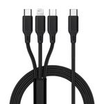 Kabel 3w1 Typ C do Lightning / Typ C / Micro USB 2,4A C171 1,2 m czarny
