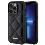 GUESS futerał do IPHONE 15 Pro GUHCP15LPSQSQSK (Quilted Metal Logo) czarny