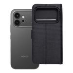 Etui z klapką na Honor 600 4Card RFID antykradzieżowe tech fabric czarne