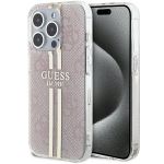 GUESS futerał do IPHONE 15 Pro GUHCP15LH4PSEGP (4G Gold Stripe) różowy
