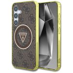 GUESS futerał do SAMSUNG S25 GUHMS25SHG4PRTGW (Magnetic IML Metal Glitter 4G Circle Triangle) brązowy
