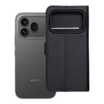 Etui z klapką na Honor 600 PRO 4Card RFID antykradzieżowe tech fabric czarne