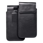 Etui wsuwane na telefon skórzane wsuwka z klapką do Samsung A12 / NOTE 9 / Xiaomi Redmi NOTE 10 PRO Royal rozmiar 2XL+wide czarne