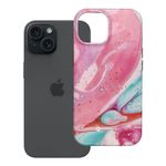 Etui na iPhone 15 Forcell F-Protect Mirage zgodne z MagSafe Military Drop-Test pink marble