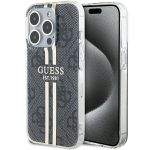 GUESS futerał do IPHONE 15 Pro GUHCP15LH4PSEGK (4G Gold Stripe) czarny