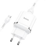 Ładowarka sieciowa do telefonu Hoco USB A QC3.0 3A 18W + kabel USB A do Micro USB N3 biała