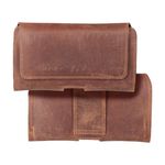Etui na telefon skórzane na pasek poziome do iPhone 12 MINI / 13 MINI / Samsung A40 / S8 / Xiaomi 12 / Redmi 5A Royal Crazy Horse rozmiar M brązowe