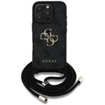 GUESS futerał do IPHONE 16 Pro GUHCP16LP4GMGCRK (CBDY PU 4G Big Logo W/Cord Strap) czarny