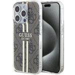 GUESS futerał do IPHONE 15 Pro GUHCP15MH4PSEGW (4G Gold Stripe) brązowy