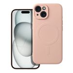 Etui na iPhone 15 Silicone Mag Cover zgodne z MagSafe (camera protection) różowe