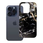Etui na iPhone 15 PRO Forcell F-Protect Mirage zgodne z MagSafe Military Drop-Test black marble