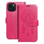 Etui z klapką na iPhone 15 Mezzo Book łapacz snów magenta