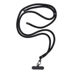 Smycz do telefonu, Zawieszka do telefonu - SWING (8mm) z regulacją długości / długość sznura 165cm (max 82,5cm w pętli) / na ramię lub szyję - czarny