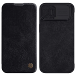 Nillkin Qin Leather Pro Case etui iPhone 14 Plus osłona na aparat kabura pokrowiec obudowa z klapką czarny