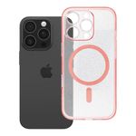 Etui na iPhone 16 PRO Clear Mag Cover - Glitter (Str / Camera Protection) zgodne z MagSafe różowe glitter