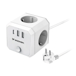 Kostka zasilająca Wozinsky WKZ-3B 4x AC 2x USB-A 1x USB-C 4000 W z przewodem 1.8 m - biała