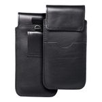 Etui wsuwane na telefon skórzane wsuwka z klapką do iPhone 6 PLUS / Samsung A52 / Xiaomi Redmi NOTE 10 Royal rozmiar 2XL czarne