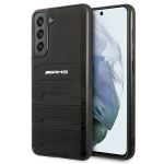 AMG AMHCS21FESGSEBK S21 FE G990czarny/black hardcase Leather Debossed Lines