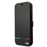 Etui BMW BMBKP13XPUCARTCBK iPhone 13Pro Max 6,7" czarny/black bookcase M Collection PU Carbon Stripe