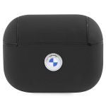 BMW BMAP2SSLBK AirPods Pro 2(2022/2023) cover czarny/black Geniune Leather Silver Logo
