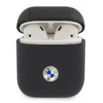 BMW BMA2SSLNA AirPods 1/2 covergranatowy/navy Geniune Leather Silver Logo