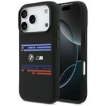 Etui BMW M Silicon Horizontal LineMagSafe do iPhone 17 Pro / 18 Pro czarny